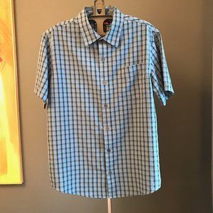 Hawk Men's Casual Short Sleeve Button Down Shirt